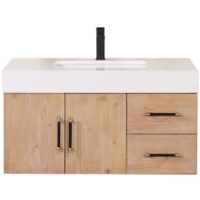 Corchia 36" Wall Mounted Single Basin Vanity Set with Cabinet and Stone Composite Vanity Top