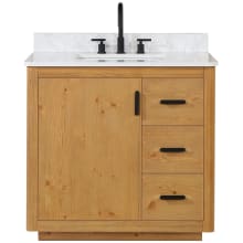 Perla 36" Free Standing Single Basin Vanity Set with Cabinet and Stone Composite Vanity Top
