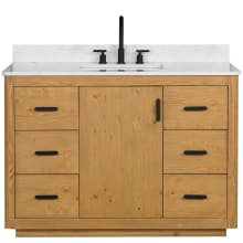 Perla 48" Free Standing Single Basin Vanity Set with Cabinet and Stone Composite Vanity Top