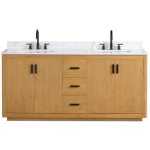 Perla 72" Free Standing Double Basin Vanity Set with Cabinet and Stone Composite Vanity Top