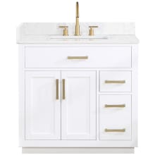 Gavino 36" Free Standing Single Basin Vanity Set with Cabinet and Stone Composite Vanity Top
