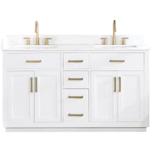 Gavino 60" Free Standing Double Basin Vanity Set with Cabinet and Stone Composite Vanity Top
