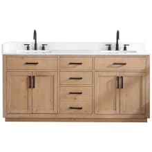 Gavino 72" Free Standing Double Basin Vanity Set with Cabinet and Stone Composite Vanity Top