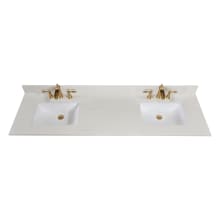 Belluno 73" Engineered Stone Vanity Top with Backsplash and Faucet Holes for Widespread Faucet
