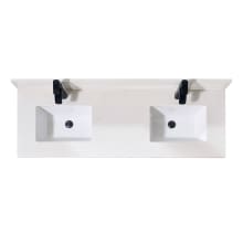 Belluno 61" Engineered Stone Vanity Top with Backsplash and Faucet Hole for Single Hole Faucet