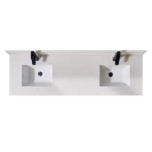 Belluno 73" Engineered Stone Vanity Top with Backsplash and Faucet Hole for Single Hole Faucet
