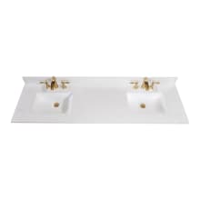 Frosinone 73" Engineered Stone Vanity Top with Backsplash and Faucet Holes for Widespread Faucet