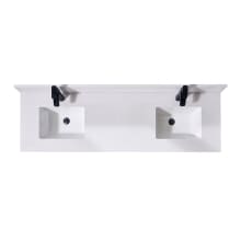 Frosinone 73" Engineered Stone Vanity Top with Backsplash and Faucet Hole for Single Hole Faucet
