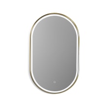 Oleggio 36" x 22" Contemporary Oval Aluminum Framed Bathroom Wall Mirror with LED Lighting