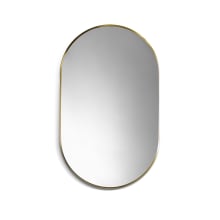Ispra 36" x 22" Contemporary Oval Aluminum Framed Bathroom Wall Mirror