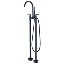 Gnosall Floor Mounted Tub Filler with Built-In Diverter - Includes Hand Shower
