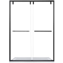 Caspar 76" High x 52" Wide Bypass Semi Frameless Shower Door with Clear Glass