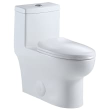 Venezia 1.1 / 1.6 GPF Dual Flush One Piece Elongated Toilet with Push Button Flush - Seat Included