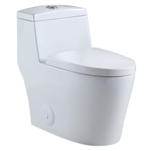 Savona 1.1 / 1.6 GPF Dual Flush One Piece Elongated Toilet with Push Button Flush - Seat Included