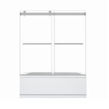 Marcelo 58" High x 60" Wide Bypass Frameless Tub Door with Clear Glass