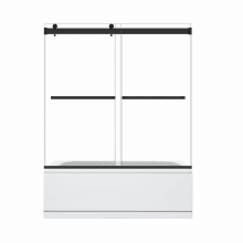 Marcelo 58" High x 60" Wide Bypass Frameless Tub Door with Clear Glass