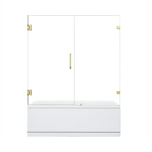 Roisin 58" High x 60" Wide Hinged Frameless Tub Door with Clear Glass