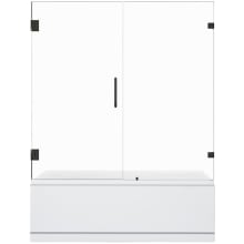 Roisin 58" High x 60" Wide Hinged Frameless Tub Door with Clear Glass