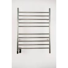 Radiant 24"W Electric Hardwired Straight Stainless Steel Towel Warmer with Left Side Wiring