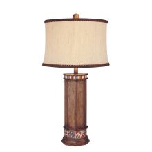 1 Light 31.5" Height Table Lamp with Cream / Brown Shade