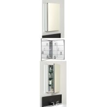 15" x 26" Aluminum Body Single Door Medicine Cabinet with Rectangle Mirror