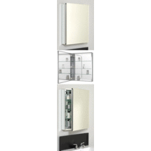 20" x 26" Aluminum Body Single Door Medicine Cabinet with Rectangle Mirror