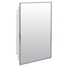 Vista 16" x 22" Single Door Medicine Cabinet with Stainless Steel Framed Mirror and Interior Mirror
