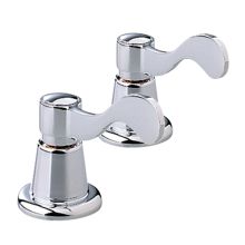 Brass wrist blade handle kit for centerset lavatory and above deck kitchen faucets.