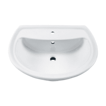 Cadet Pedestal Vitreous China Bathroom Sink with Pre-Drilled Single Faucet Hole - Pedestal Base Sold Separately