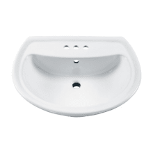 Cadet Pedestal Vitreous China Bathroom Sink with 3 Pre-Drilled 4" Centerset Faucet Holes - Pedestal Base Sold Separately