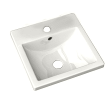 Studio Carre 16-3/8" Drop In Porcelain Bathroom Sink For Single Hole Faucets