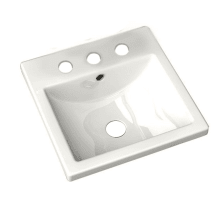 Studio Carre 16-3/8" Drop In Porcelain Bathroom Sink For Widespread Faucets