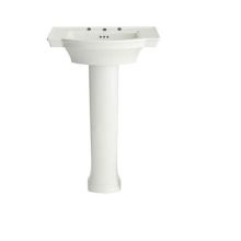 Estate 24" Pedestal Bathroom Sink with 3 Holes Drilled (8" Centers) and Overflow