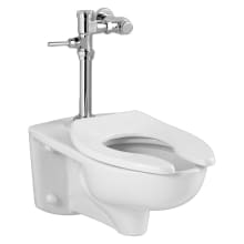 Afwall One-Piece Elongated Toilet With Top Spud And Manual Flushometer - Less Seat
