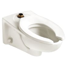 Afwall Wall Mounted Elongated Toilet With Top Spud and EverClean Surface - Less Seat and Flushometer