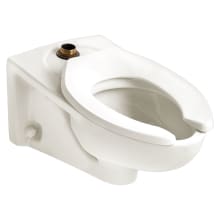 Afwall Millennium Elongated Toilet Bowl Only With EverClean, Slotted Rim for Bedpan Holding, and Top Spud - Less Seat and Flushometer