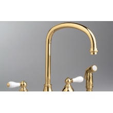 Double Handle  Kitchen Faucet with Metal Lever Handles from the Hampton Series