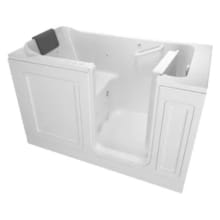 60" x 32" 39-Jet Acrylic Rectangle Built-In and 3-Wall Alcove Walk-In Bathtub with Right Drain