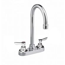 Double Handle Centerset Gooseneck Bathroom Faucet Less Drain with Vandal Resistant Metal Lever Handles from the Monterrey Collection
