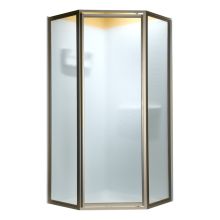 Neo Angle 68-1/2" Tall Framed, Pivot, Hammered Glass Shower Door - Fits 24-7/16" to 24-7/16" Width Openings
