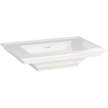Town Square S 30" Rectangular Fireclay Pedestal Bathroom Sink with Overflow and Single Faucet Hole - Sink Only