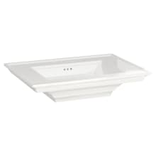 Town Square S 30" Rectangular Fireclay Pedestal Bathroom Sink with Overflow and 3 Faucet Holes at 4" Centers with Right Height Technology
