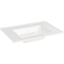 Town Square S 31" Rectangular Vitreous China Deck Mounted Bathroom Sink with Overflow and 3 Faucets Holes at 8" Centers