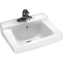 Declyn 18-1/2" Rectangular Vitreous China Wall Mounted Bathroom Sink with 3 Faucet Holes and Overflow