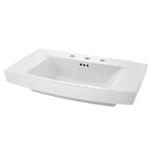 Townsend 30" Fireclay Pedestal Bathroom Sink with 3 Faucet Holes at 8" Centers and Overflow - Less Pedestal