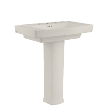 Townsend 30" Fireclay Pedestal Bathroom Sink with 3 Faucet Holes at 8" Centers and Overflow - Includes Right Height® Pedestal