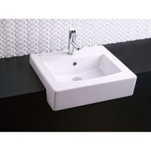 Boxe 19-3/4" Drop In Fireclay Bathroom Sink with Single Hole Faucet Mount