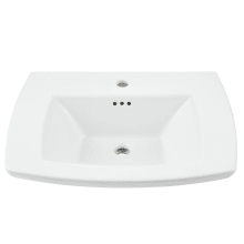 Edgemere 25" Fireclay Pedestal Bathroom Sink with Single Faucet Hole and Overflow - Less Pedestal