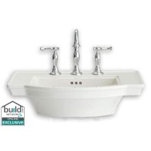 Estate 24" Pedestal Bathroom Sink Only with 1 Hole Drilled and Overflow