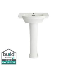 Estate 24" Pedestal Bathroom Sink with 1 Hole Drilled and Overflow